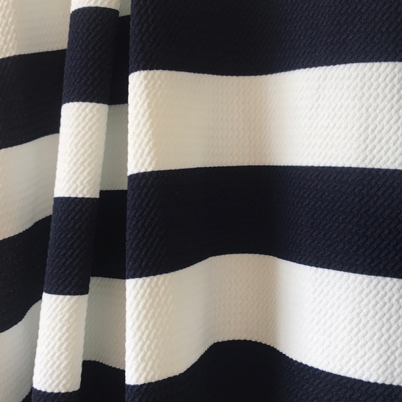 Deep Navy and white striped skater skirt - Picture 5 of 5